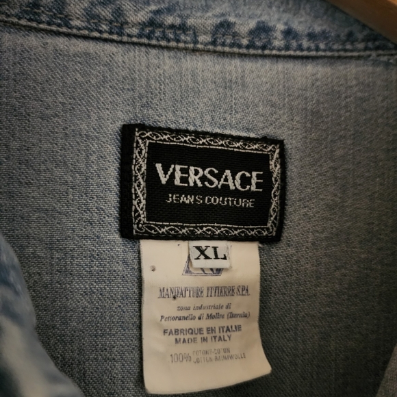 Vintage x 90s Versace Jean Couture Denim Button Down Shirt - Picture 5 of 14